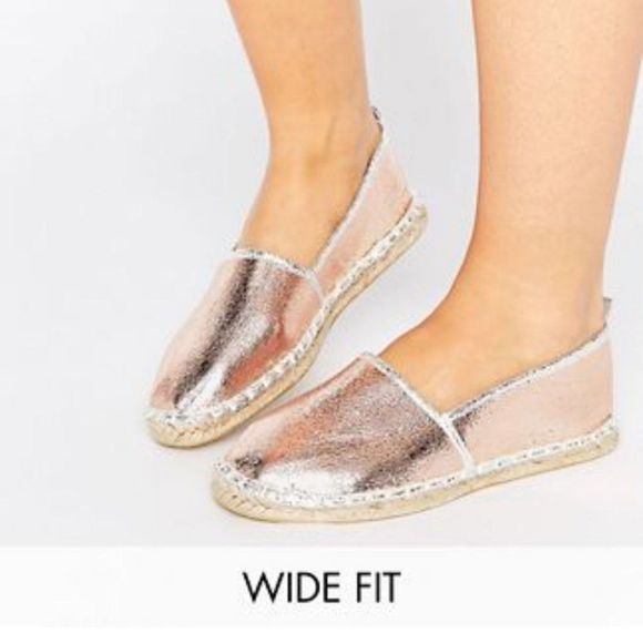 ASOS Josie wide fit metallic espedrilles - Picture 1 of 3